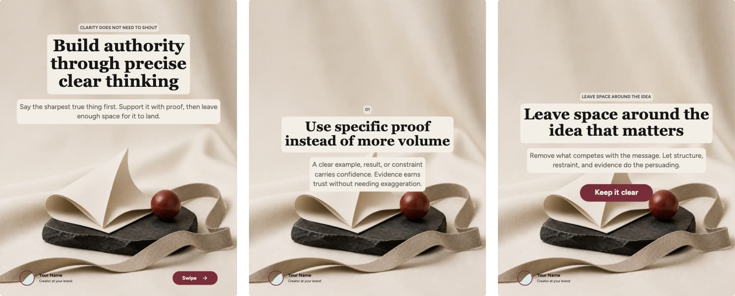Editorial Notes carousel template preview